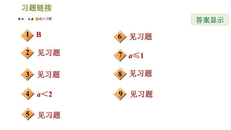 北师版八年级下册数学 期末提分练案 3.2  含字母参数的一元一次不等式(组)的四种应用 习题课件第2页