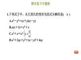 冀教版七年级下册数学 期末复习专题练 7.专题七 因式分解 习题课件