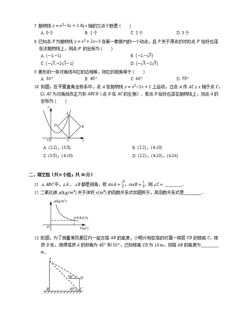 2021年北京海淀区北京外国语大学附属中学九年级上期末数学试卷02