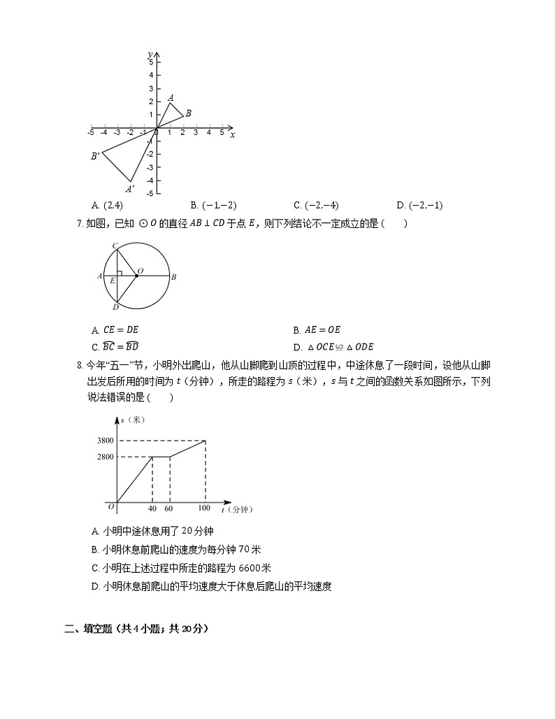 2021年北京石景山区北京市九中九年级上期末数学试卷第2页