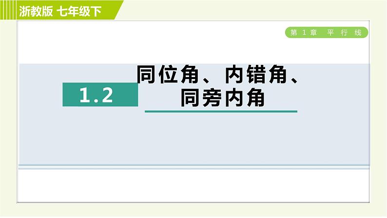 浙教版七年级下册数学 第1章 1.2同位角、内错角、同旁内角 习题课件01