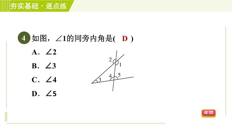 浙教版七年级下册数学 第1章 1.2同位角、内错角、同旁内角 习题课件06