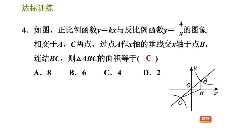 华师版八年级下册数学 期末提分练案 第5课时　反比例函数及一次函数的应用 习题课件第7页