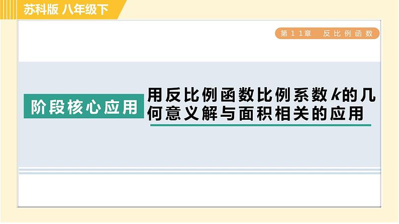 苏科版八年级下册数学 第11章 阶段核心应用 用反比例函数比例系数k的几何意义解与面积相关的应用 习题课件第1页