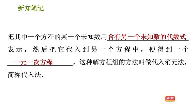 湘教版七年级下册数学 第1章 1.2.1 代入消元法 习题课件03