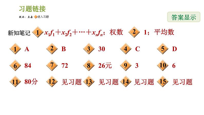 湘教版七年级下册数学 第6章 6.1.1 第2课时  加权平均数 习题课件02