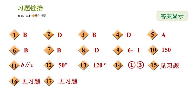 湘教版七年级下册数学 期末提分练案 第5课时　相交线及平行线的性质与判定 习题课件第2页