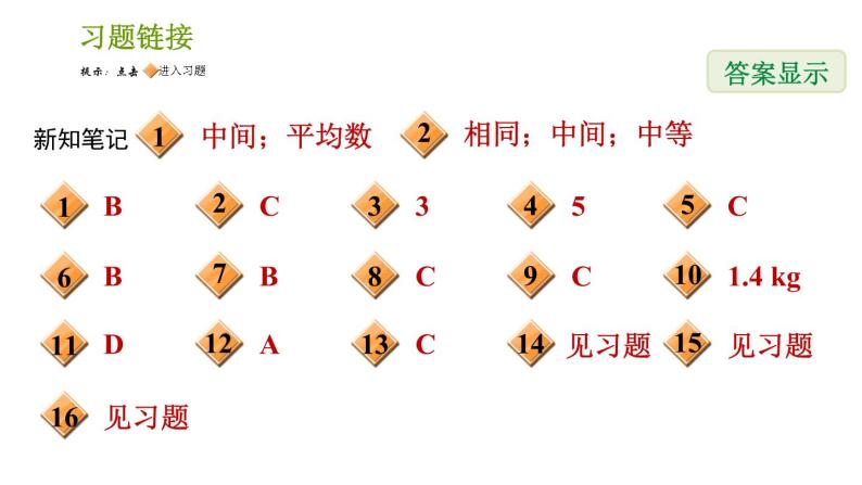 湘教版七年级下册数学 第6章 6.1.2 中位数 习题课件02