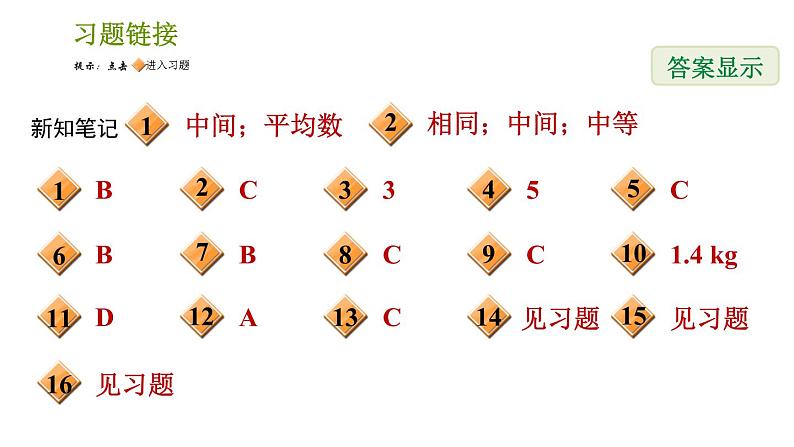 湘教版七年级下册数学 第6章 6.1.2 中位数 习题课件02