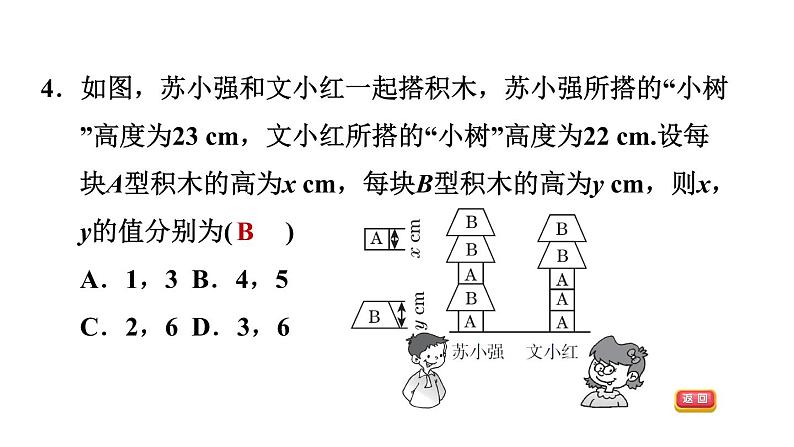 人教版七年级下册数学 第8章 8.3.2  列二元一次方程组解几何问题 习题课件06