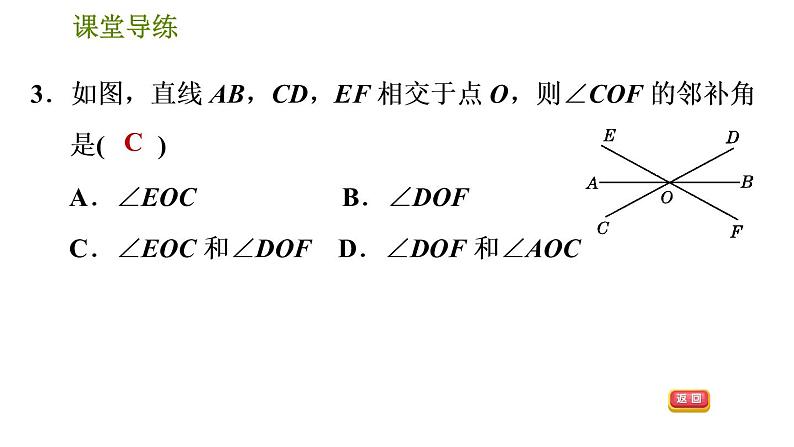 人教版七年级下册数学 第5章 5.1.1  相交线 习题课件第6页