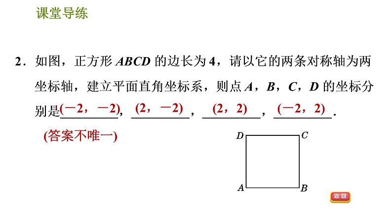 人教版七年级下册数学 第7章 7.2.1  用坐标表示地理位置 习题课件第5页