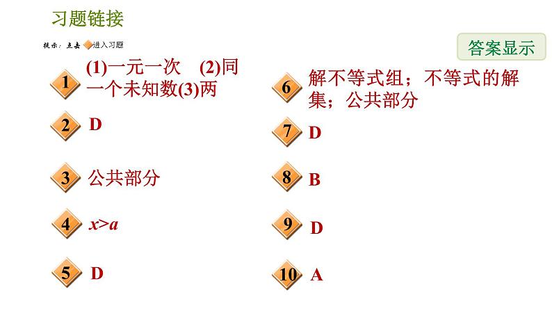 人教版七年级下册数学 第9章 9.3.1  解一元一次不等式组 习题课件第2页