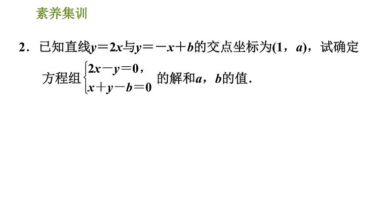 人教版八年级下册数学 第19章 素养集训 2．二元一次方程(组)与一次函数应用的四种常见题型 习题课件04