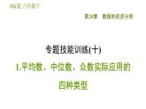 滬科版八年級下冊數(shù)學(xué) 第20章 專題技能訓(xùn)練(十)  1.平均數(shù)、中位數(shù)、眾數(shù)實際應(yīng)用的四種類型 習(xí)題課件