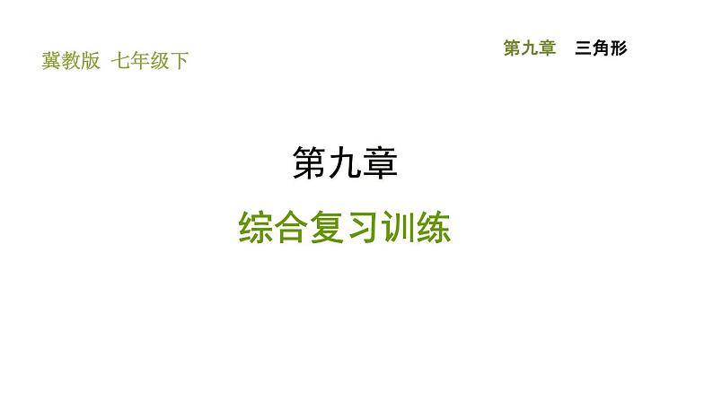 冀教版七年级下册数学 第9章 综合复习训练 习题课件01