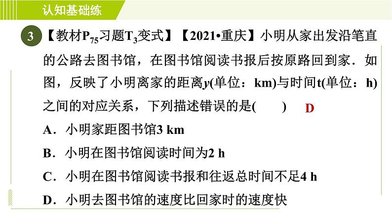 北师版七年级下册数学 第3章 3.3.2 用折线形图象表示的变量间关系 习题课件第7页