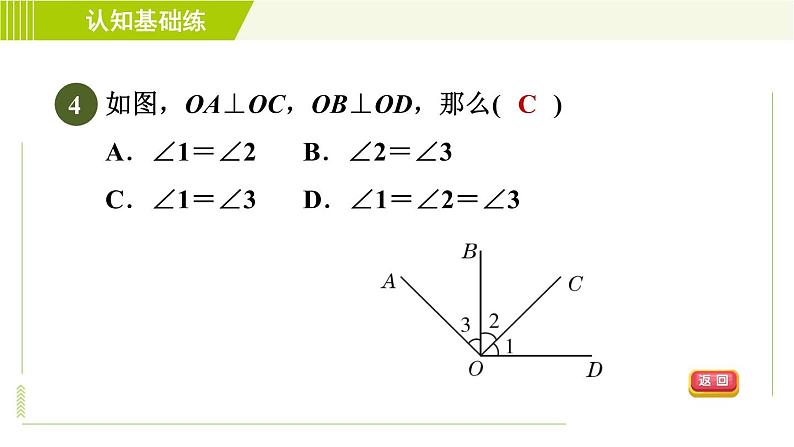 北师版七年级下册数学 第2章 2.1.2 目标一 垂线的定义 习题课件第7页