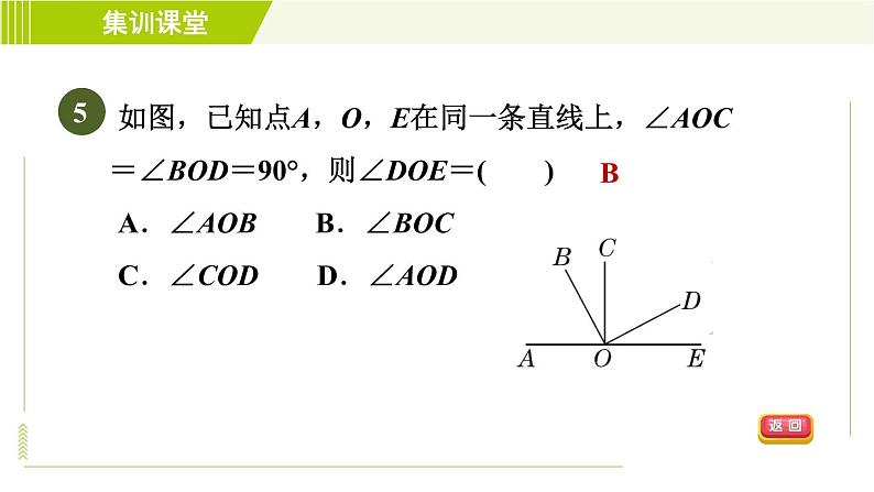 北师版七年级下册数学 第2章 集训课堂 测素质 两条直线的位置关系 习题课件08