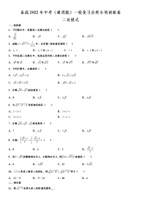 备战2022年中考（通用版）一轮复习分类专项训练卷：二次根式（word版，含解析）