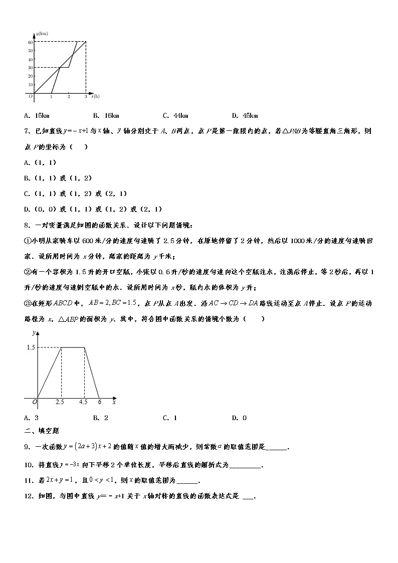 备战2022年中考（通用版）一轮复习分类专项训练卷：一次函数 （word版，含解析）第2页