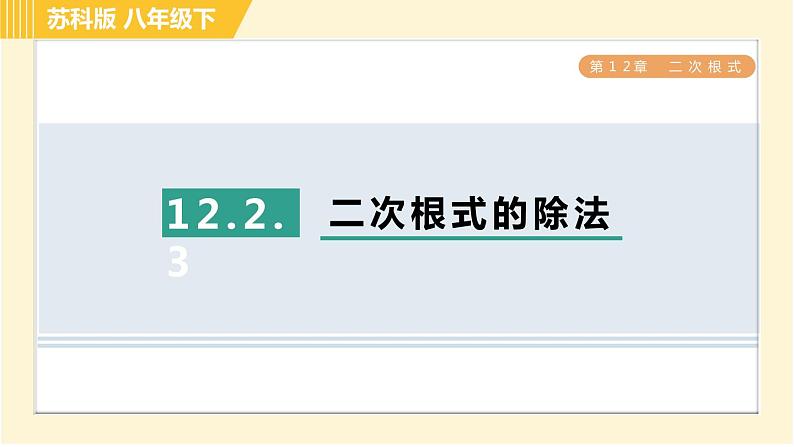 苏科版八年级下册数学 第12章 12.2.3二次根式的除法 习题课件01