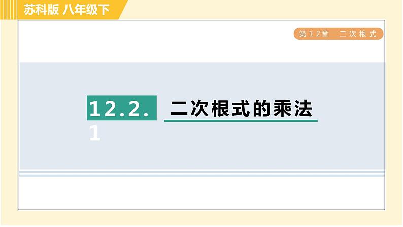 苏科版八年级下册数学 第12章 12.2.1二次根式的乘法 习题课件01