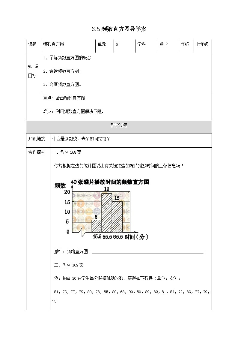 6.5频数直方图 课件+学案01