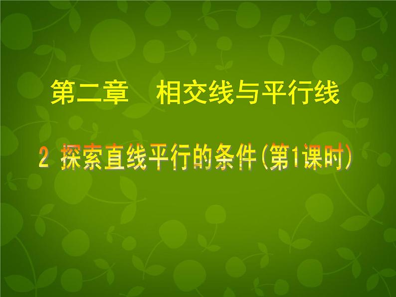 北师大初中数学七下《2.2探索直线平行的条件》PPT课件 (13)第1页