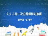 7.1  二元一次方程组和它的解 课件+ 学案