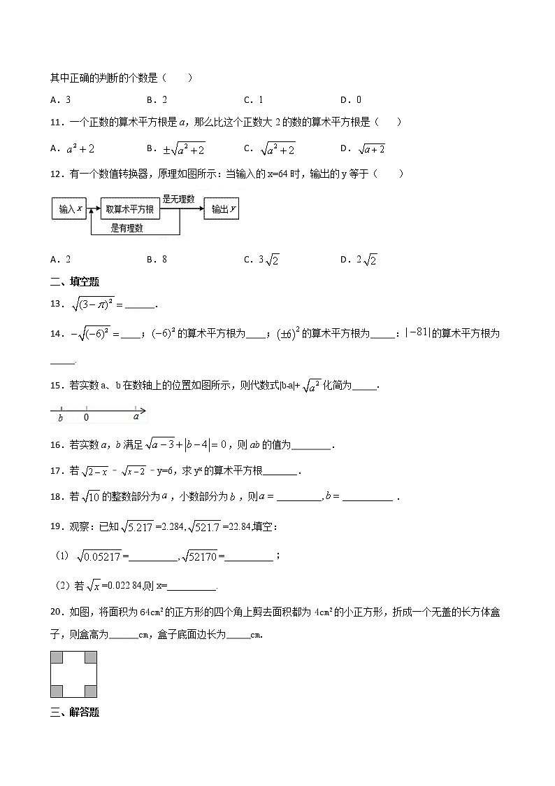 第六章第1讲 算术平方根-七年级数学下册知识点同步练习（人教版）02