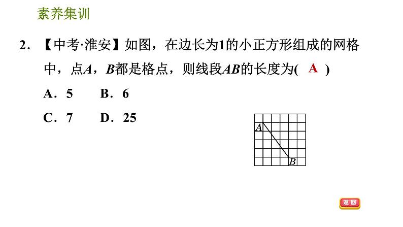 人教版八年级下册数学 第17章 素养集训  1．利用勾股定理解题的十种常见题型 习题课件第4页