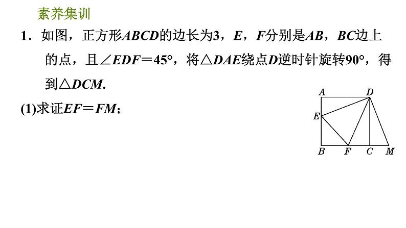 人教版八年级下册数学 第18章 素养集训1．正方形性质与判定的灵活运用 习题课件03