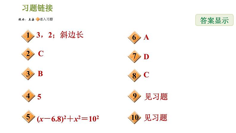 人教版八年级下册数学 第17章 17.1.3  勾股定理的几何应用 习题课件第2页