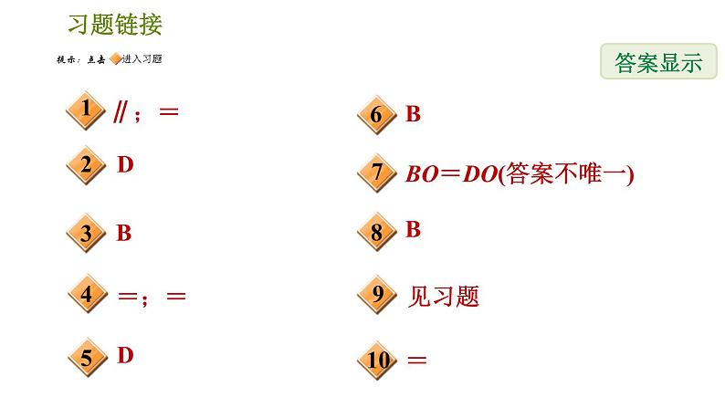 人教版八年级下册数学 第18章 18.1.3  平行四边形的判定 习题课件第2页