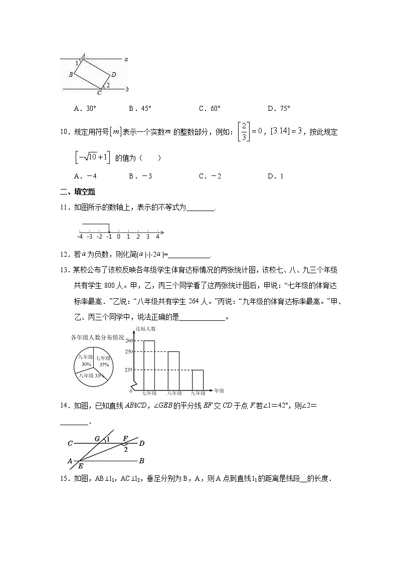 2020-2021学年人教版七年级下学期数学期末复习试卷（五）（word版无答案）02