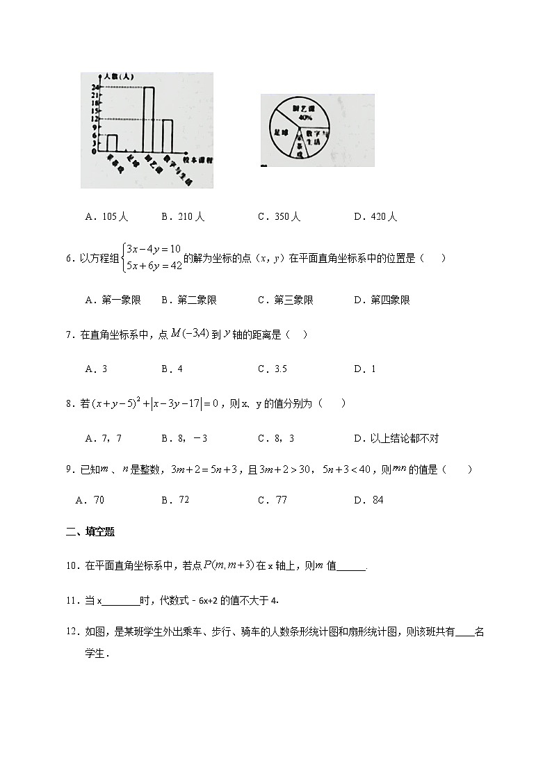 2020-2021学年七年级数学人教版下册期末复习试卷（八）（word版无答案）第2页