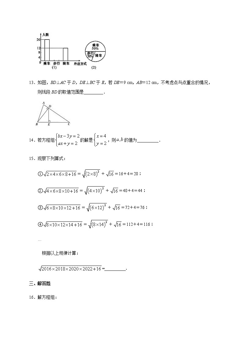 2020-2021学年七年级数学人教版下册期末复习试卷（八）（word版无答案）第3页
