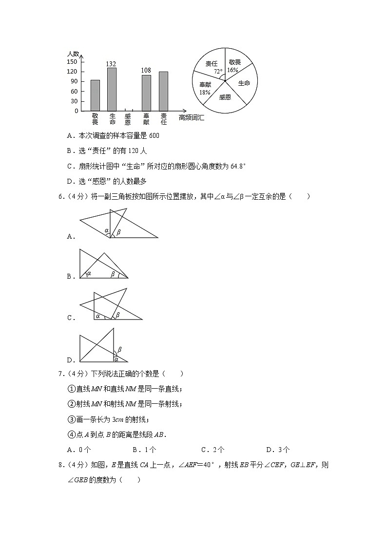 安徽省合肥市庐阳区2021-2022学年上学期七年级期末数学试卷（word版 含答案）第2页