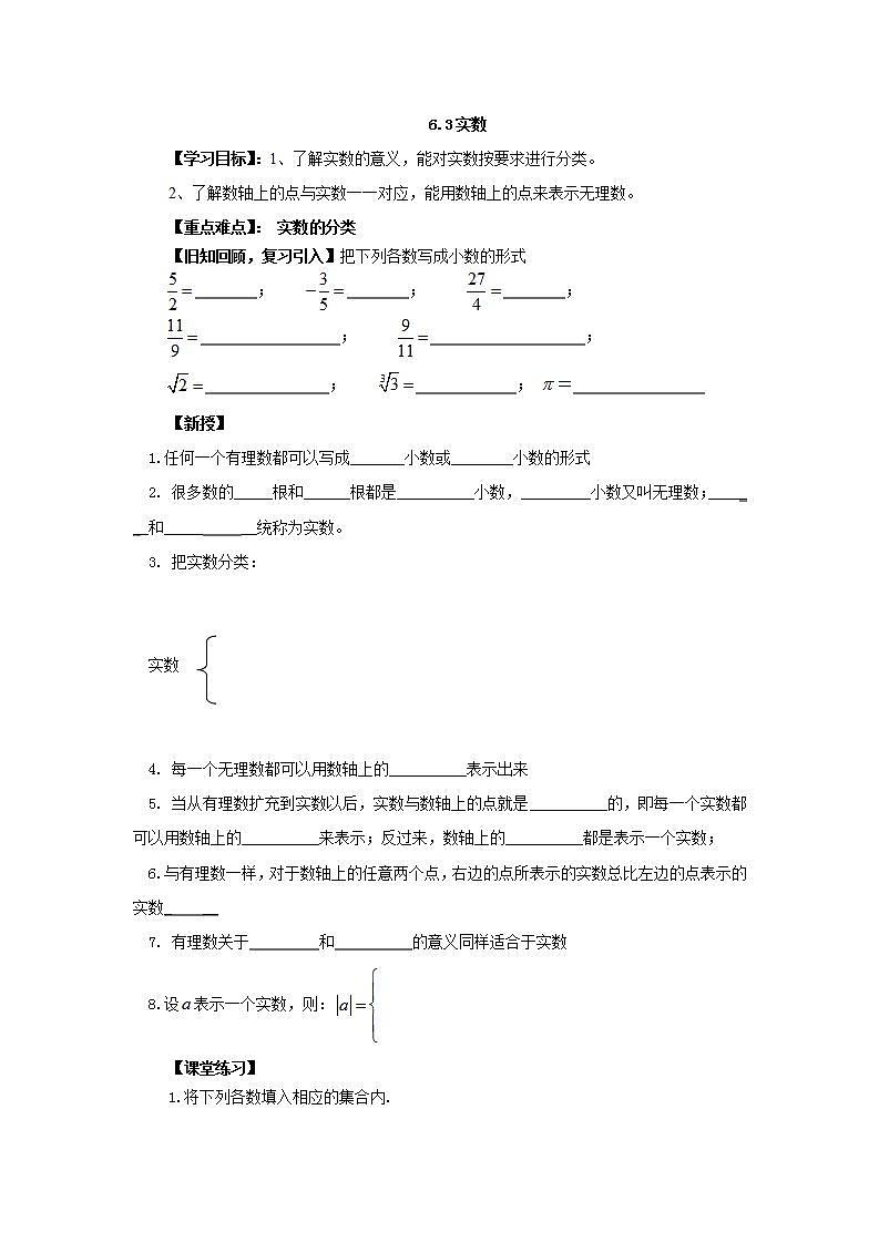 6.3实数精品资源学案01
