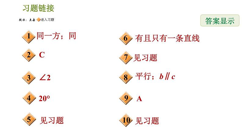 北师版七年级下册数学 第2章 2.2.1  用“同位角、第三直线”判定平行线 习题课件02