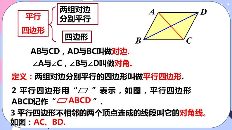 北师大版八下数学  6.1.1 平行四边形的性质课件PPT06