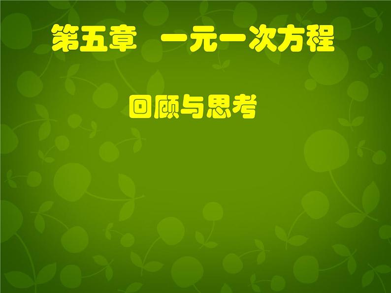 北师大初中数学七上《5.0第五章 一元一次方程》PPT课件 (13)第1页