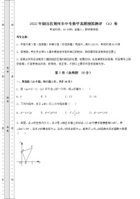 真题汇总：2022年湖北省荆州市中考数学真题模拟测评 （A）卷（含详解）