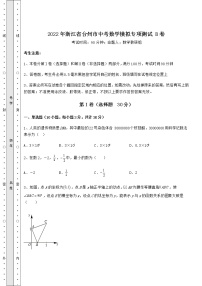 模拟真题：2022年浙江省台州市中考数学模拟专项测试 B卷（含答案详解）