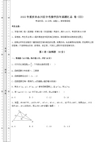 模拟测评：2022年重庆市永川区中考数学历年真题汇总 卷（Ⅲ）（含答案及解析）