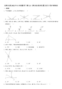 北师大版七年级下册1 两条直线的位置关系课时练习