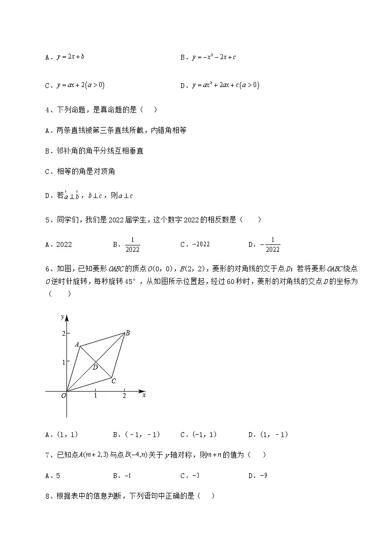 [中考专题]2022年山东省菏泽市牡丹区中考数学模拟真题测评 A卷（含答案及详解）第2页