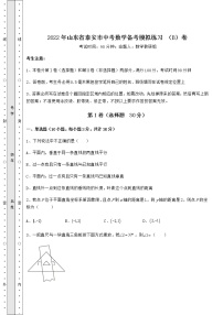 [中考专题]2022年山东省泰安市中考数学备考模拟练习 （B）卷（精选）