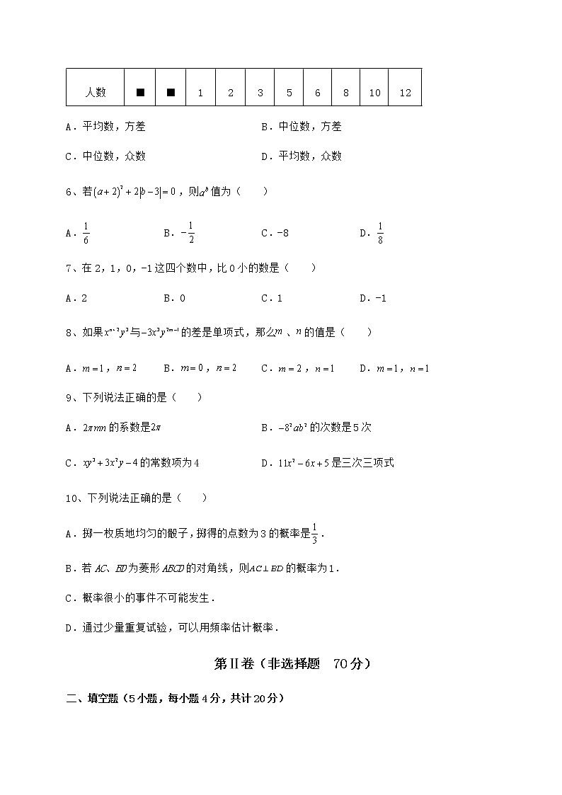 【历年真题】：2022年广东省江门市中考数学模拟专项测试 B卷（含详解）02
